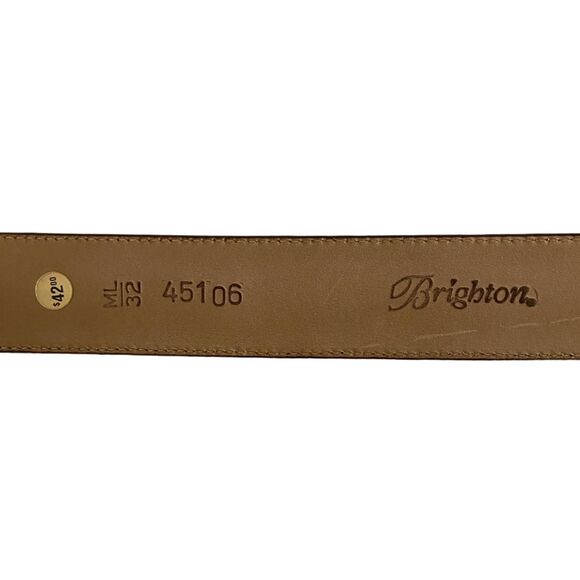 Brighton Croco Leather Belt Brown Size ML 32 - Picture 6 of 6